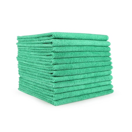 Monarch Brands Microfiber Cleaning Cloths - 12in x 12in0, Green, 240PK M915112G-CS